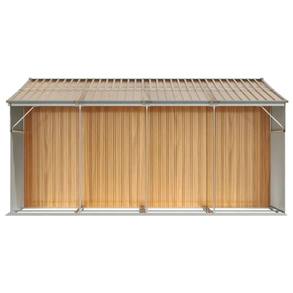 Garden Shed Light Brown 277x365.5x179 cm Galvanised Steel Price