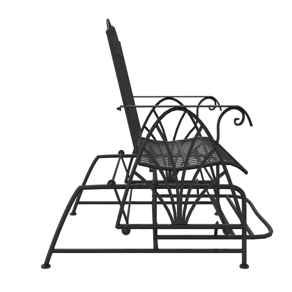2-Seater Glider Bench 114 cm Black Steel Price