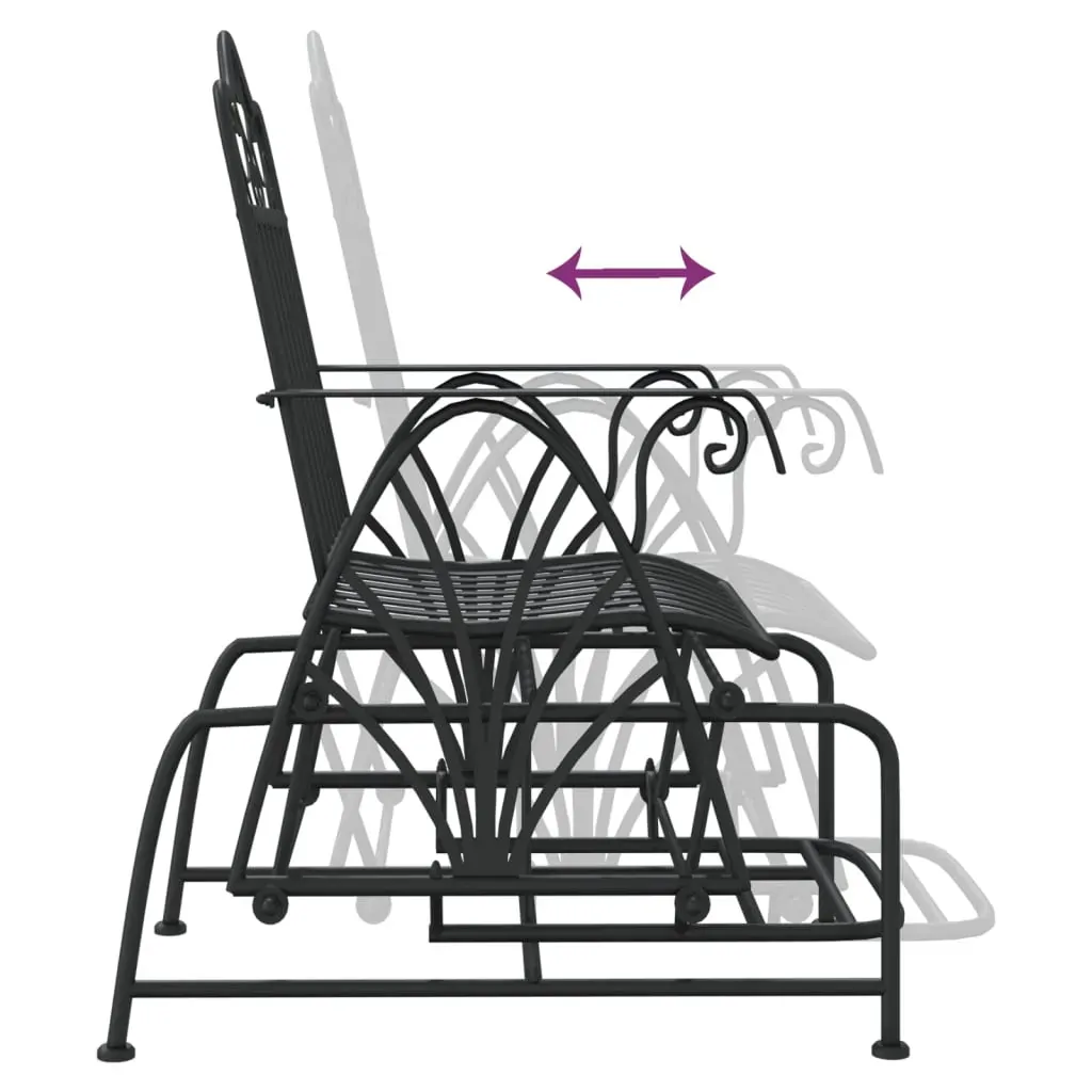 Glider Bench 61 cm Black Steel Price