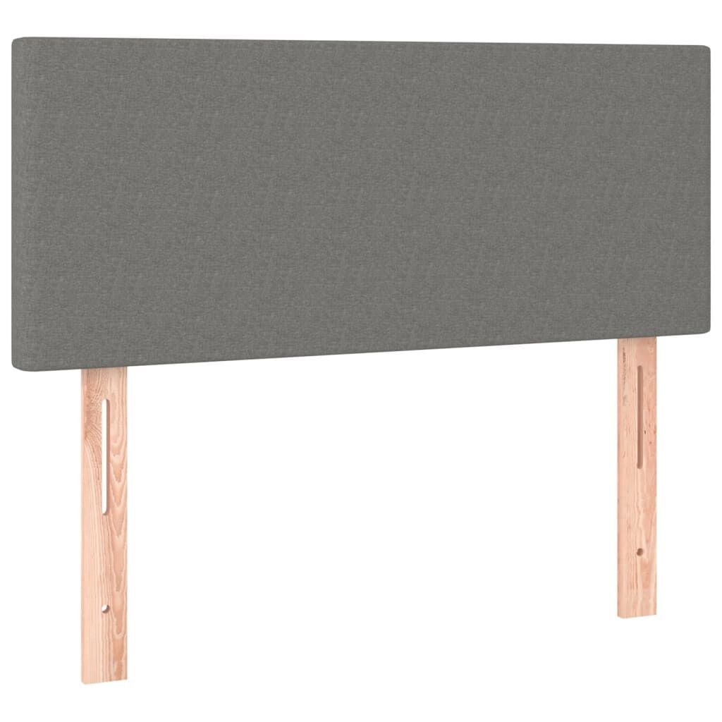 Box Spring Bed with Mattress&LED Dark Grey 100x200cm Fabric Price