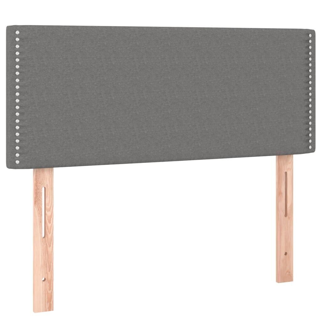Box Spring Bed with Mattress&LED Dark Grey 100x200cm Fabric Price