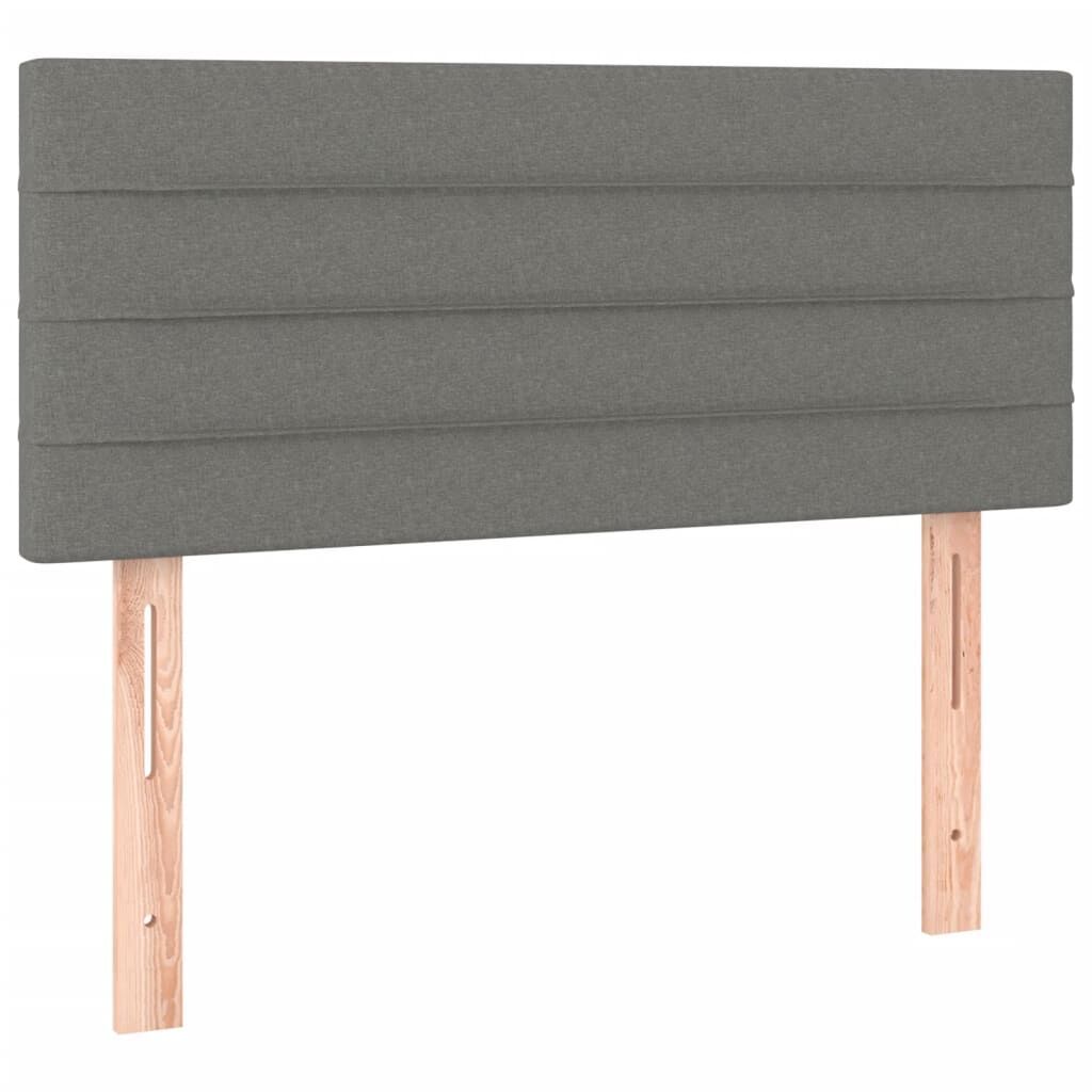 Box Spring Bed with Mattress&LED Dark Grey 100x200cm Fabric Price