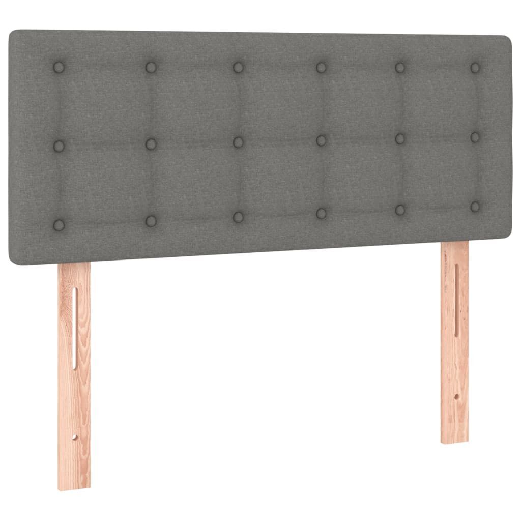 Box Spring Bed with Mattress&LED Dark Grey 100x200cm Fabric Price