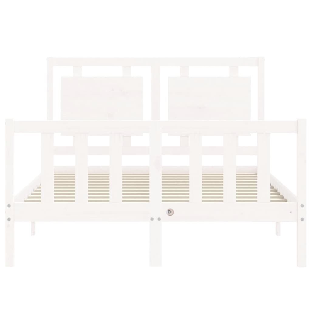 Bed Frame without Mattress White 135x190 cm Solid Wood Pine Price