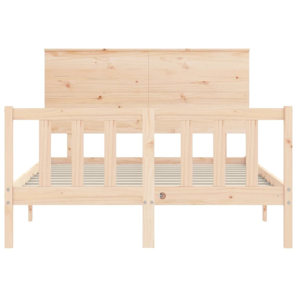 Bed Frame without Mattress 135x190 cm Solid Wood Pine Price