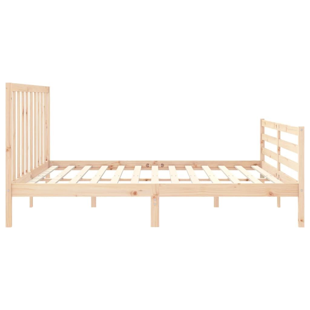 Bed Frame without Mattress 183x203 cm King Solid Wood Pine Price