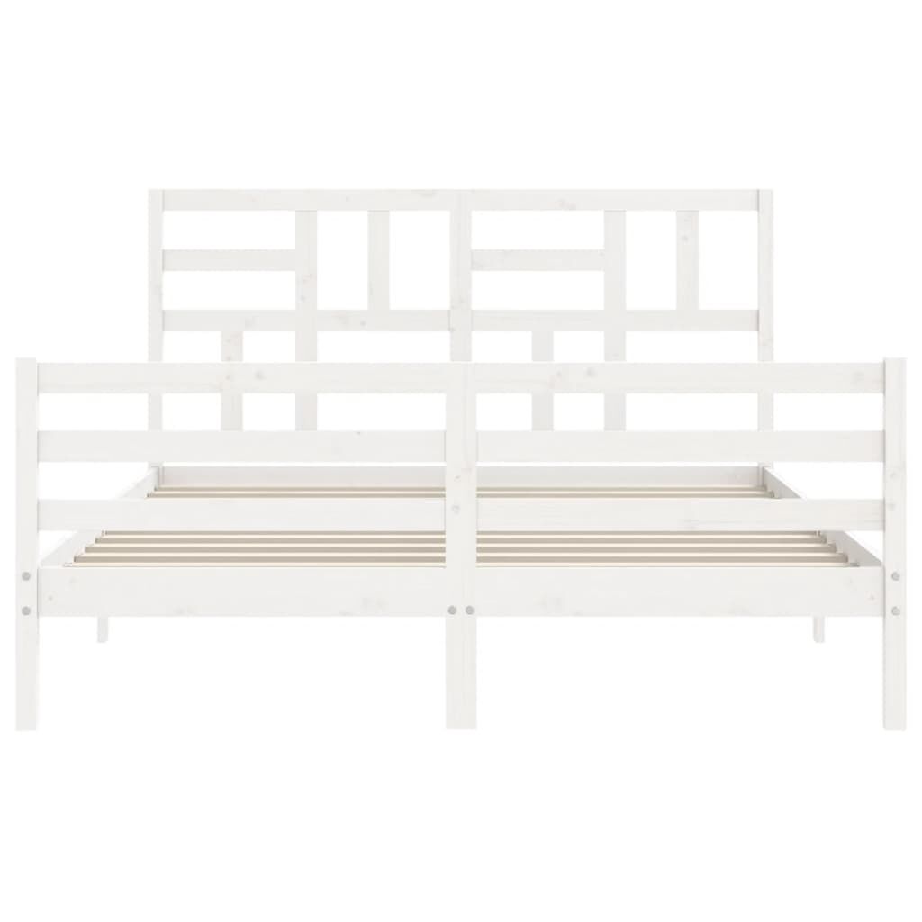 Bed Frame without Mattress White 150x200 cm Solid Wood Price