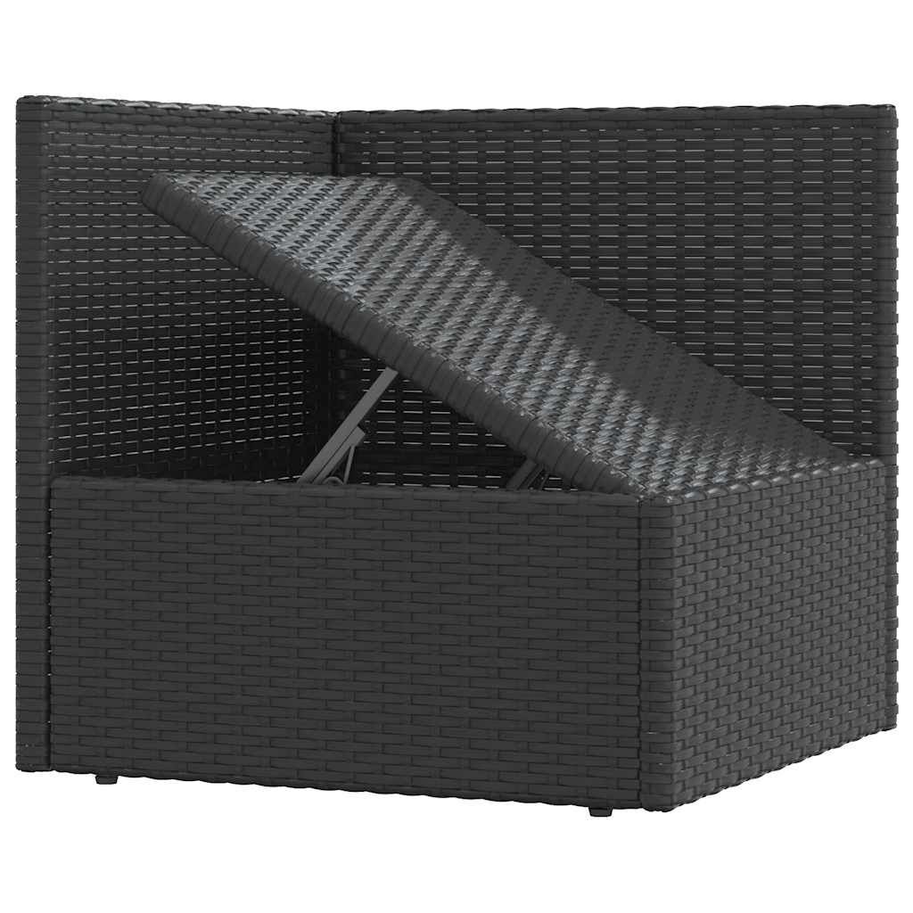 3 Piece Garden Lounge Set with Cushions Black Poly Rattan Price
