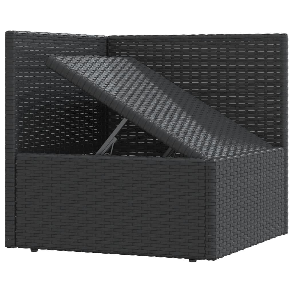 4 Piece Garden Lounge Set with Cushions Black Poly Rattan Price