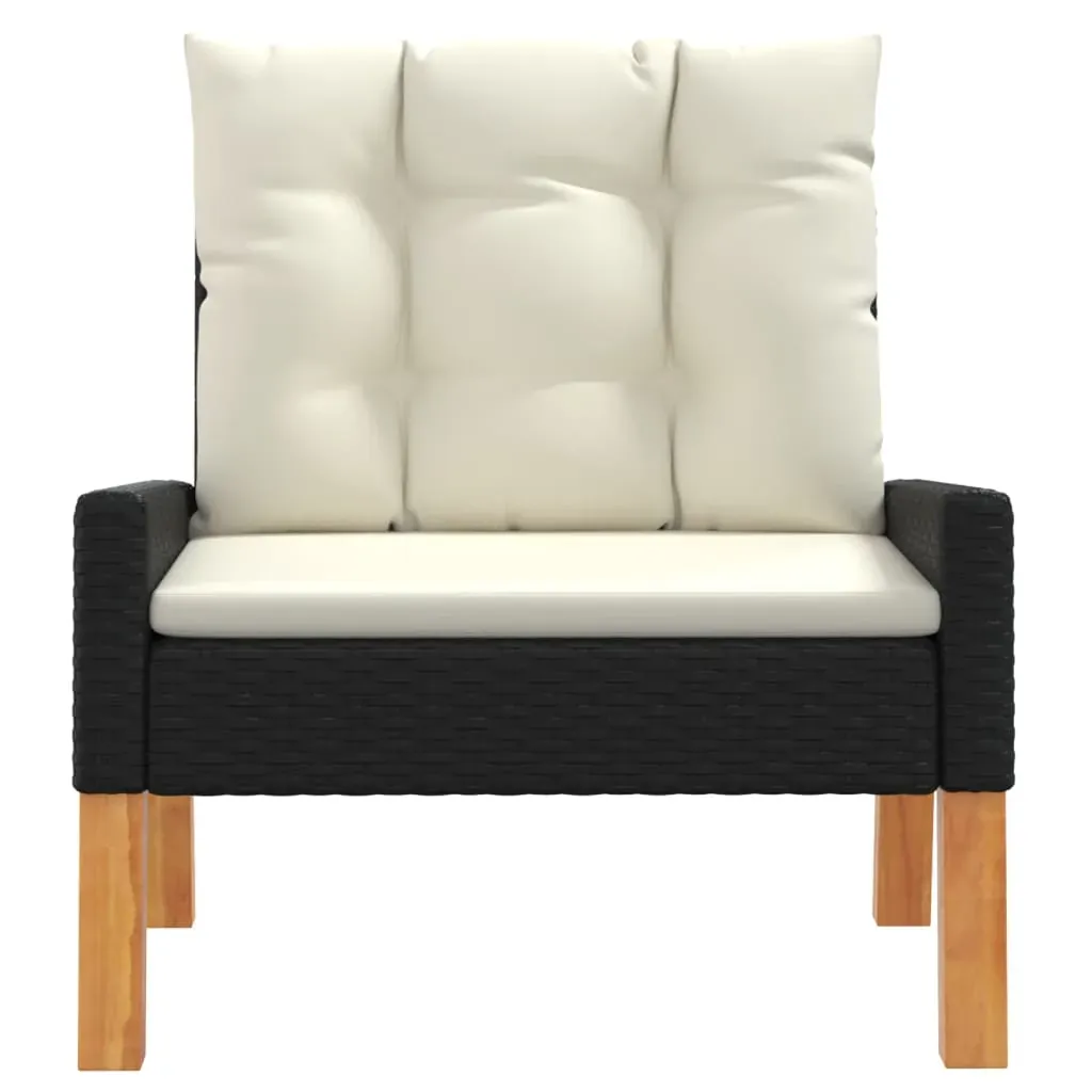 4 Piece Garden Lounge Set with Cushions Poly Rattan&Solid Wood Price