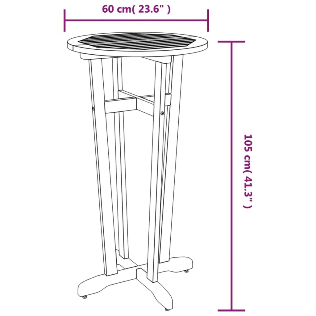 Garden Bar Table Ø60x105 cm Solid Wood Acacia Price