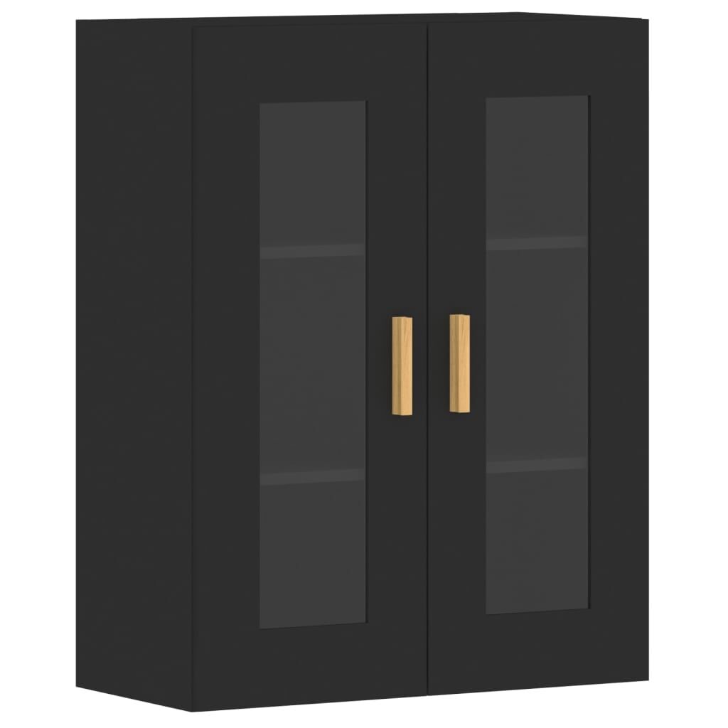 Wall Mounted Cabinets 2 pcs Black Engineered Wood Price