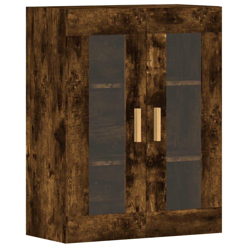 Wall Mounted Cabinets 2 pcs Smoked Oak Engineered Wood Price