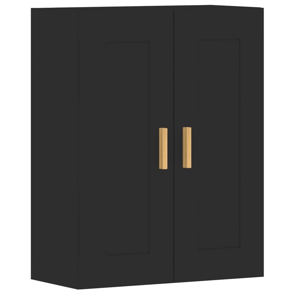 Wall Mounted Cabinets 2 pcs Black Engineered Wood Price