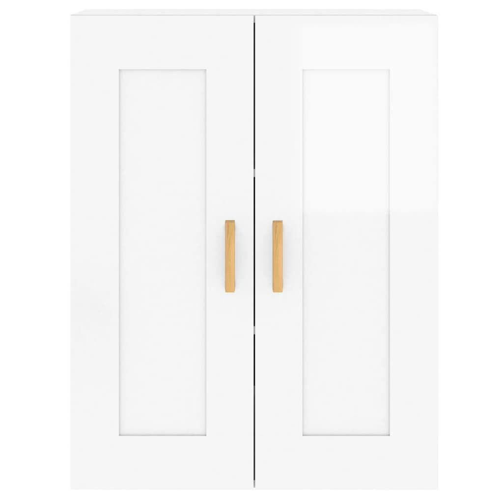 Wall Mounted Cabinets 2 pcs High Gloss White Engineered Wood Price