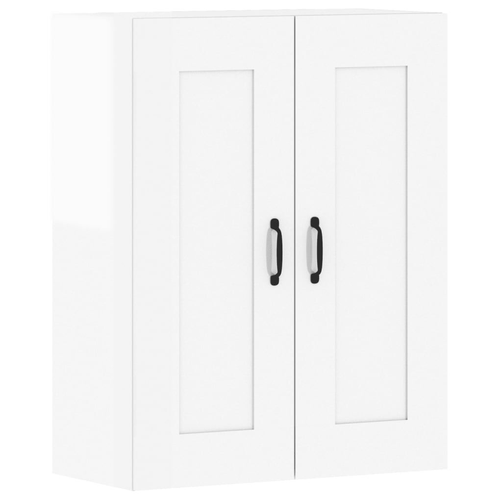Wall Mounted Cabinets 2 pcs High Gloss White Engineered Wood Price