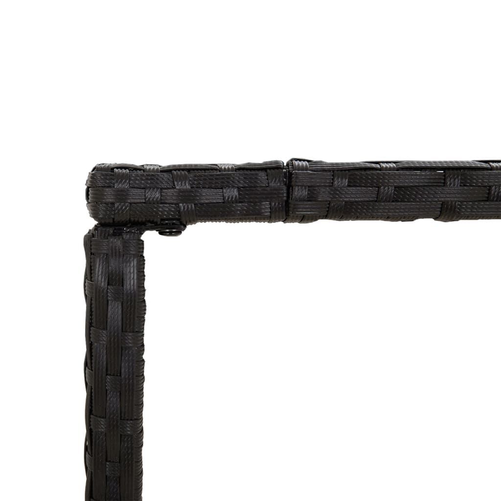 7 Piece Garden Bar Set with Cushions Black Poly Rattan Price