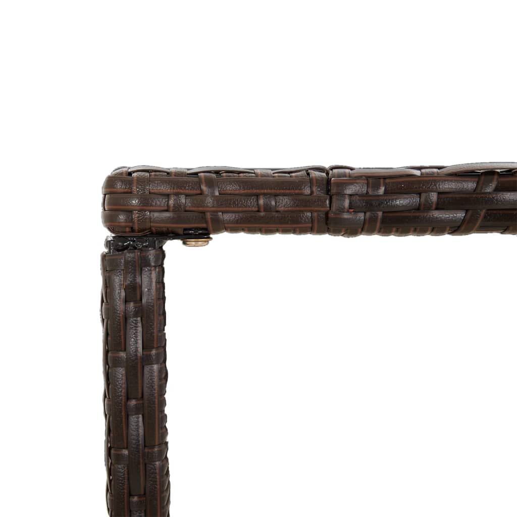 7 Piece Garden Bar Set with Cushions Brown Poly Rattan Price