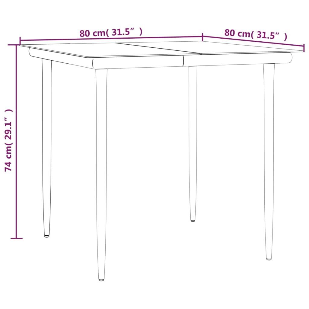 3 Piece Garden Dining Set Black Steel and Textilene Price