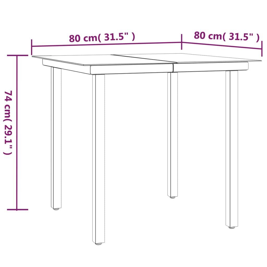 3 Piece Garden Dining Set Black Steel and Textilene Price