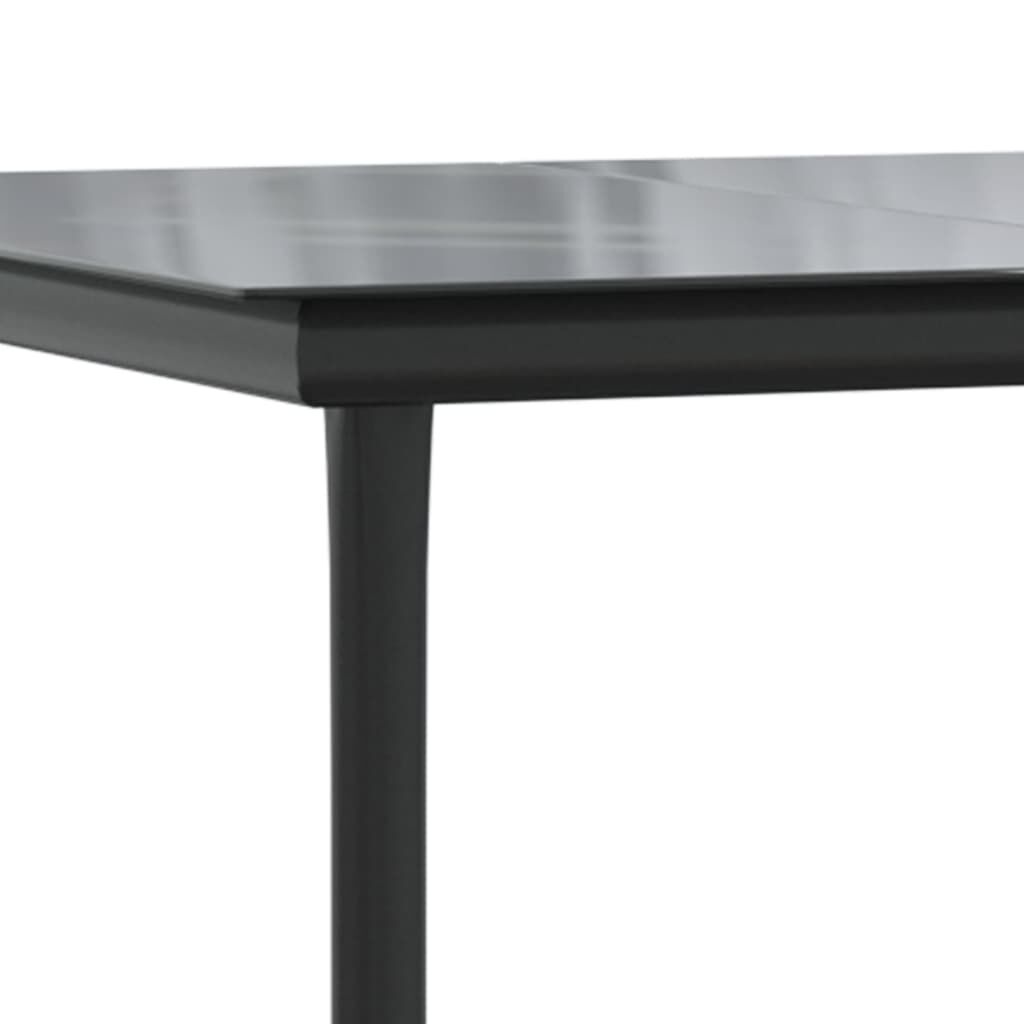 5 Piece Garden Dining Set Black Steel and Textilene Price