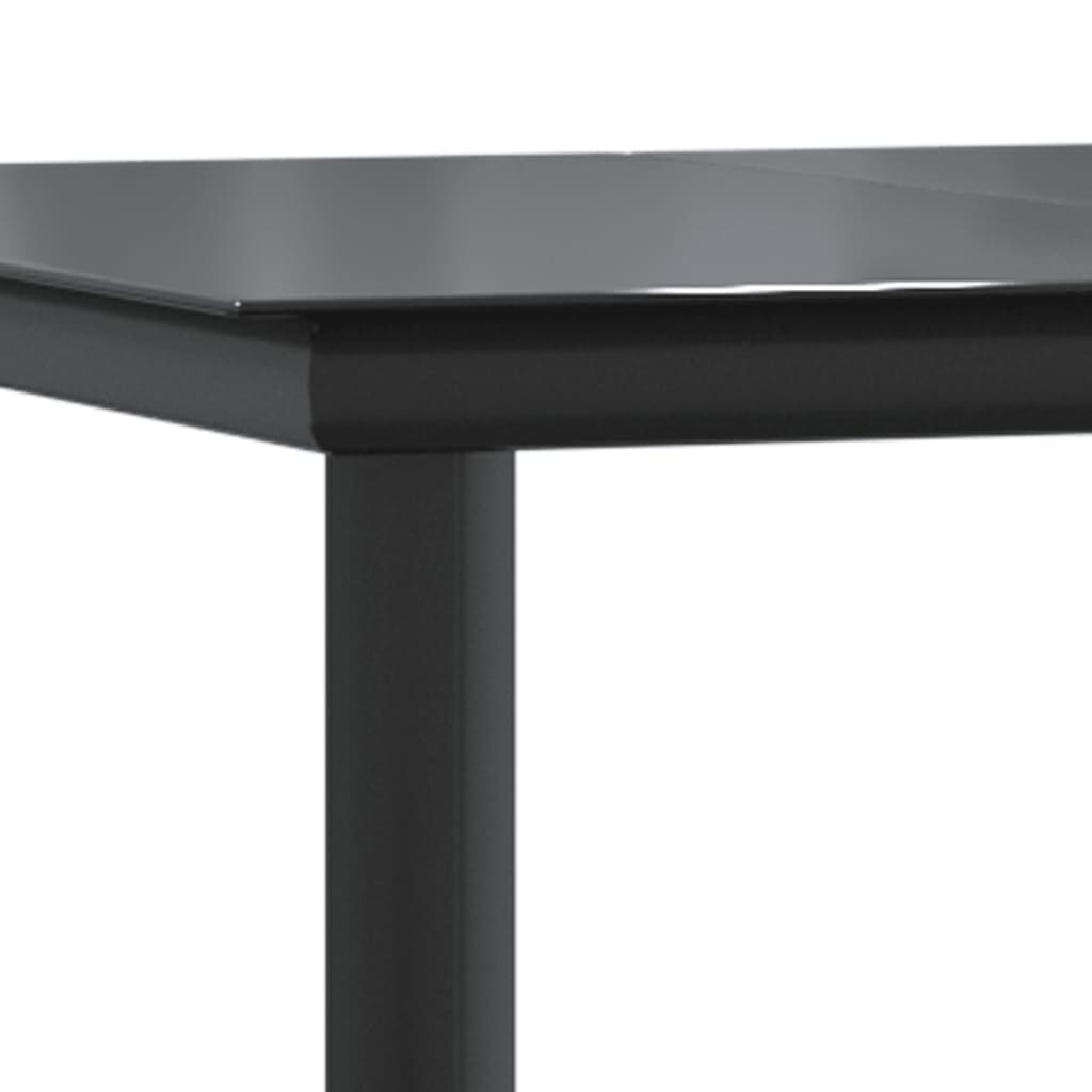 5 Piece Garden Dining Set Black Steel and Textilene Price