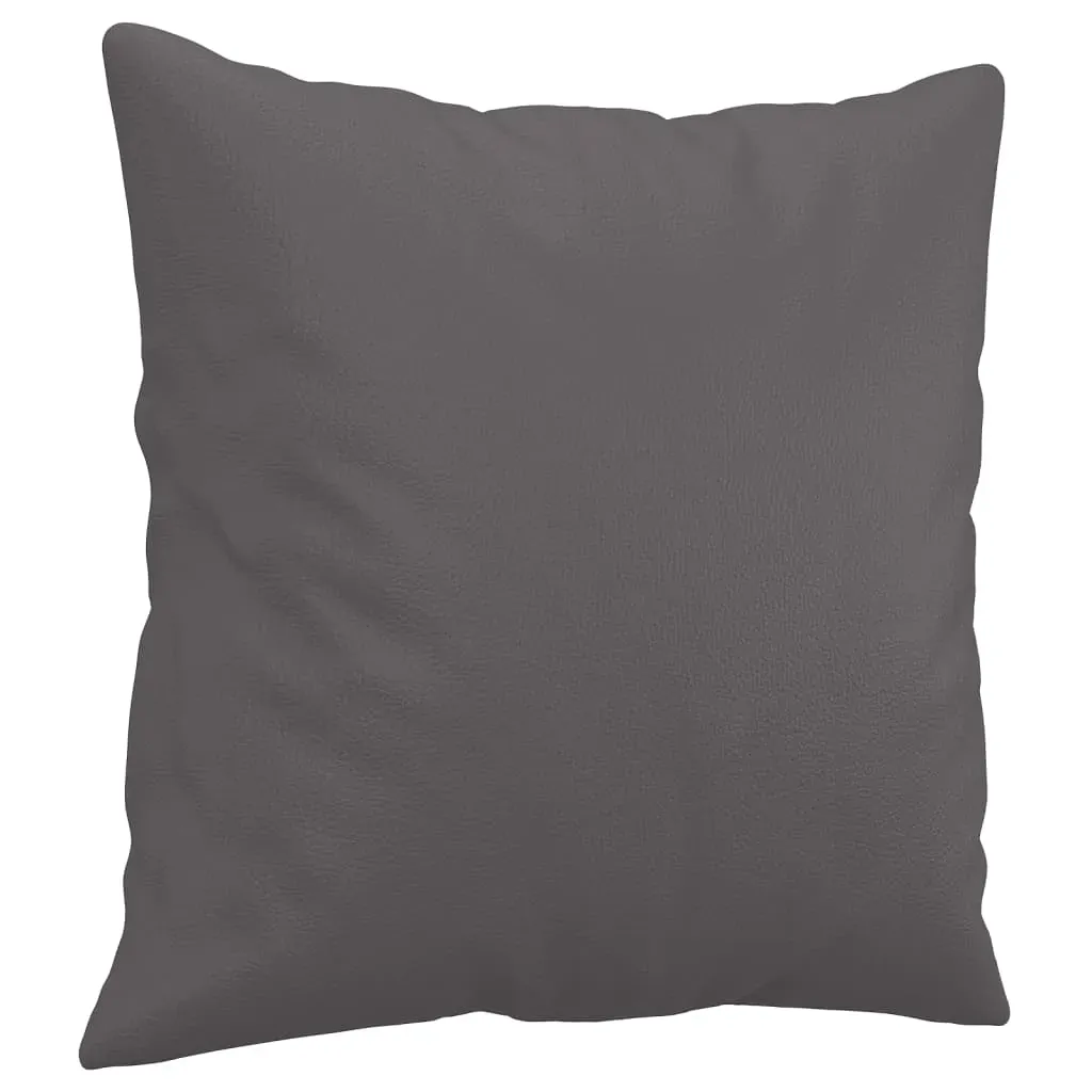 2-Seater Sofa with Throw Pillows Grey 140 cm Faux Leather Price