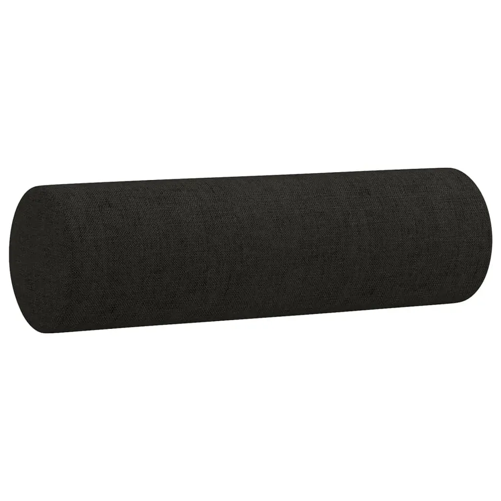 2-Seater Sofa with Throw Pillows Black 140 cm Fabric Price
