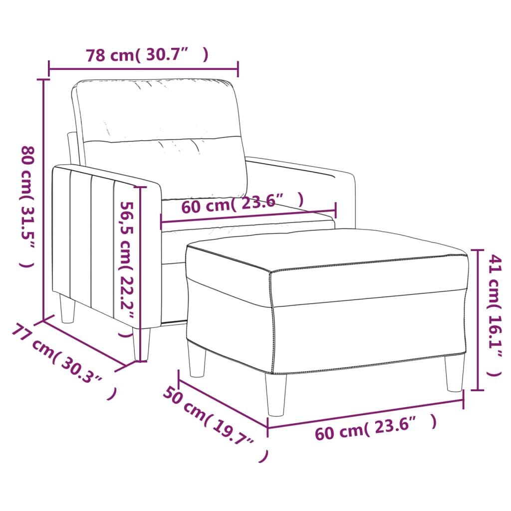 Sofa Chair with Footstool Light Grey 60 cm Fabric Price