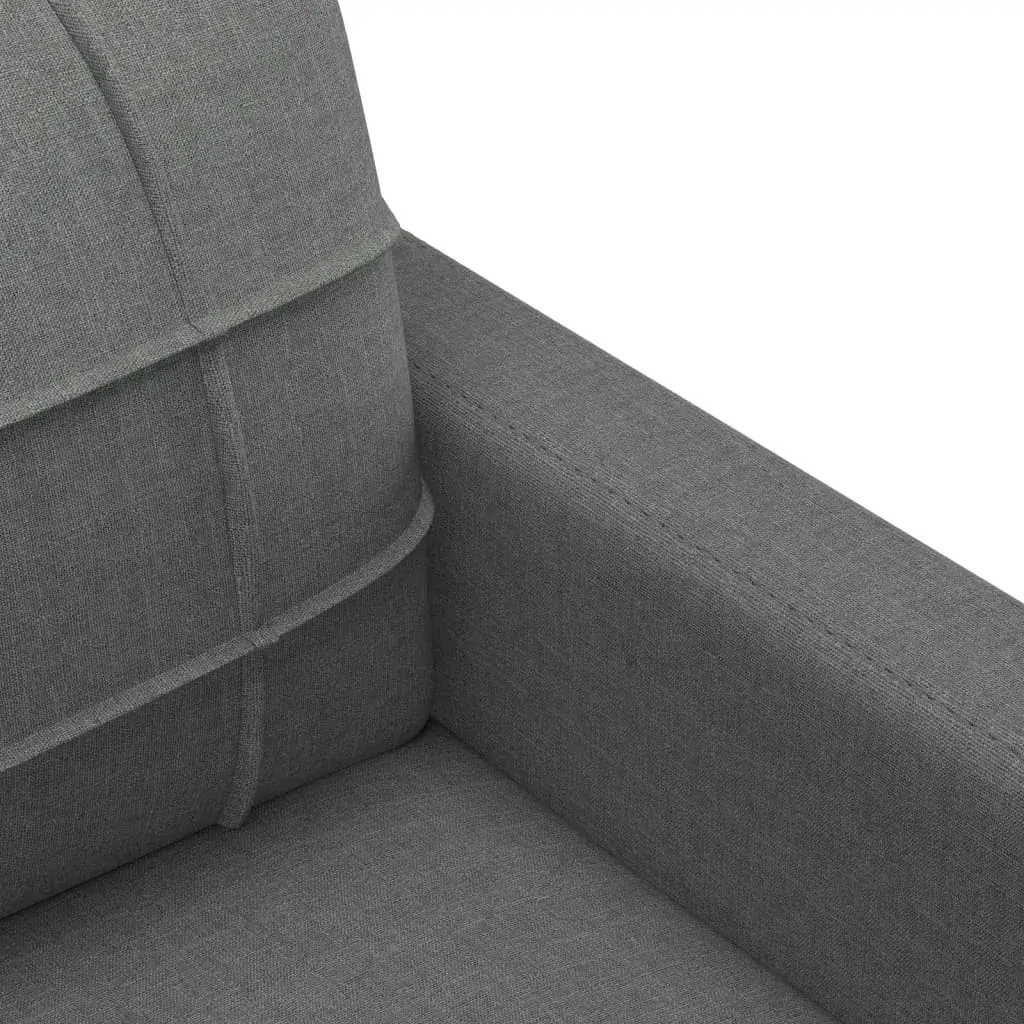 3 Piece Sofa Set with Cushions Dark Grey Fabric Price