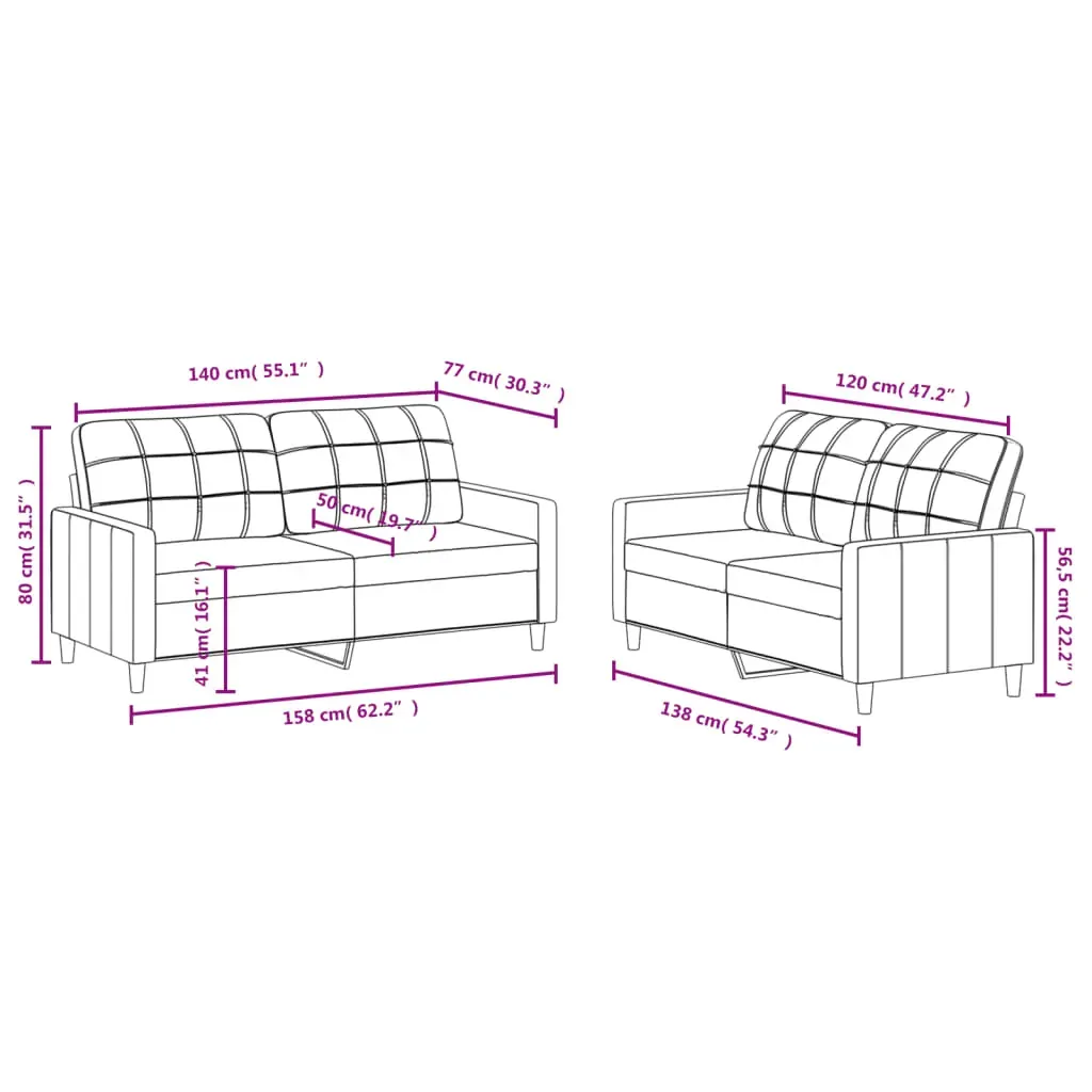 2 Piece Sofa Set with Cushions Dark Grey Fabric Price