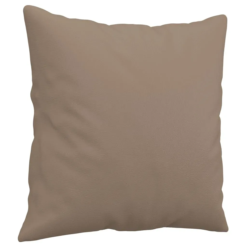 2 Piece Sofa Set with Pillows Cappuccino Faux Leather Price
