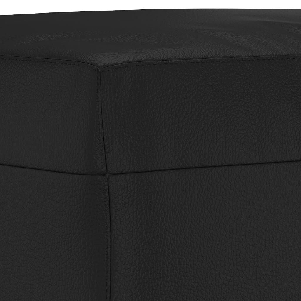 3 Piece Sofa Set with Cushions Black Faux Leather Price