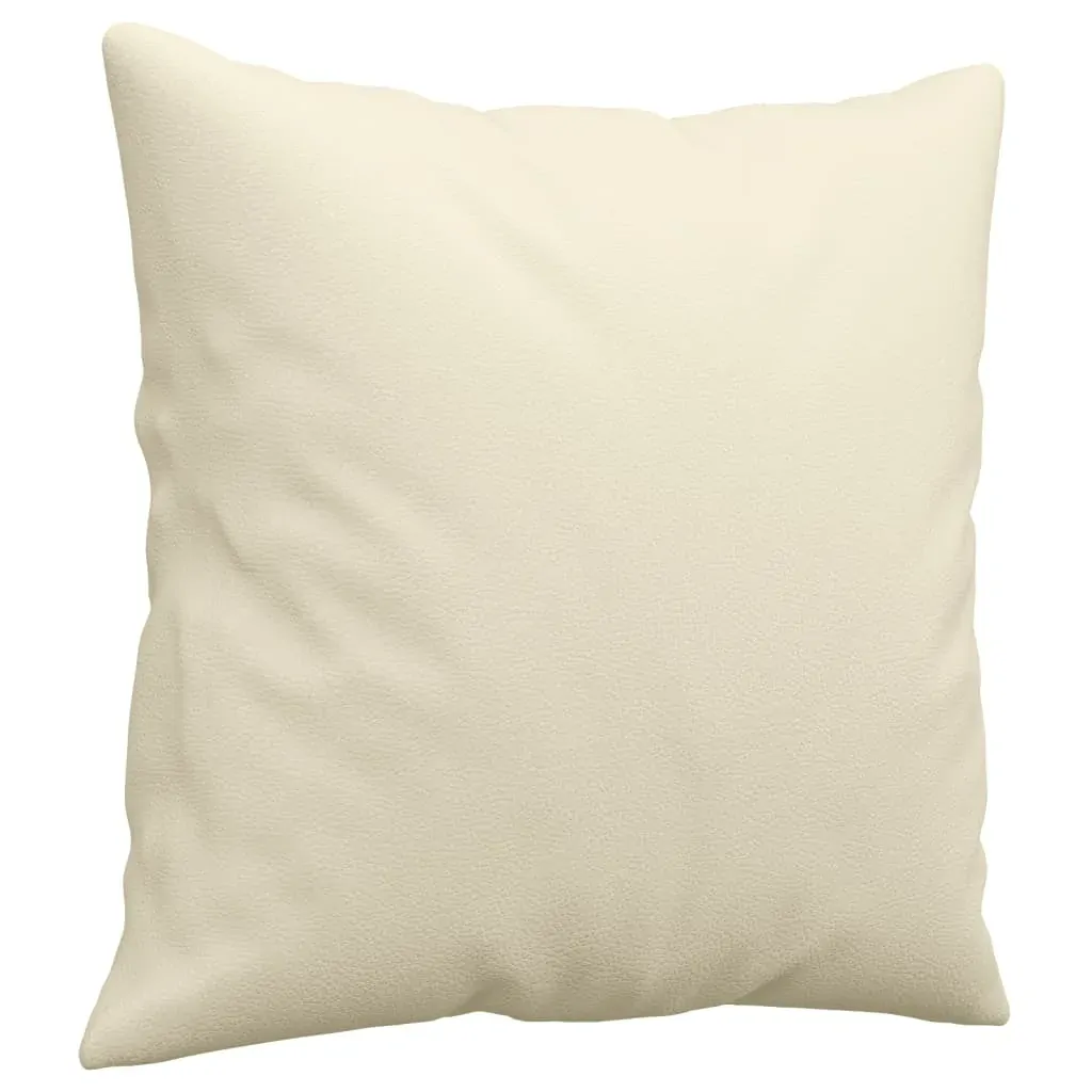 2 Piece Sofa Set with Pillows Cream Faux Leather Price