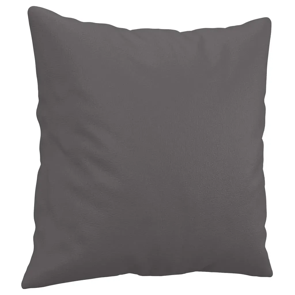 2 Piece Sofa Set with Pillows Grey Faux Leather Price