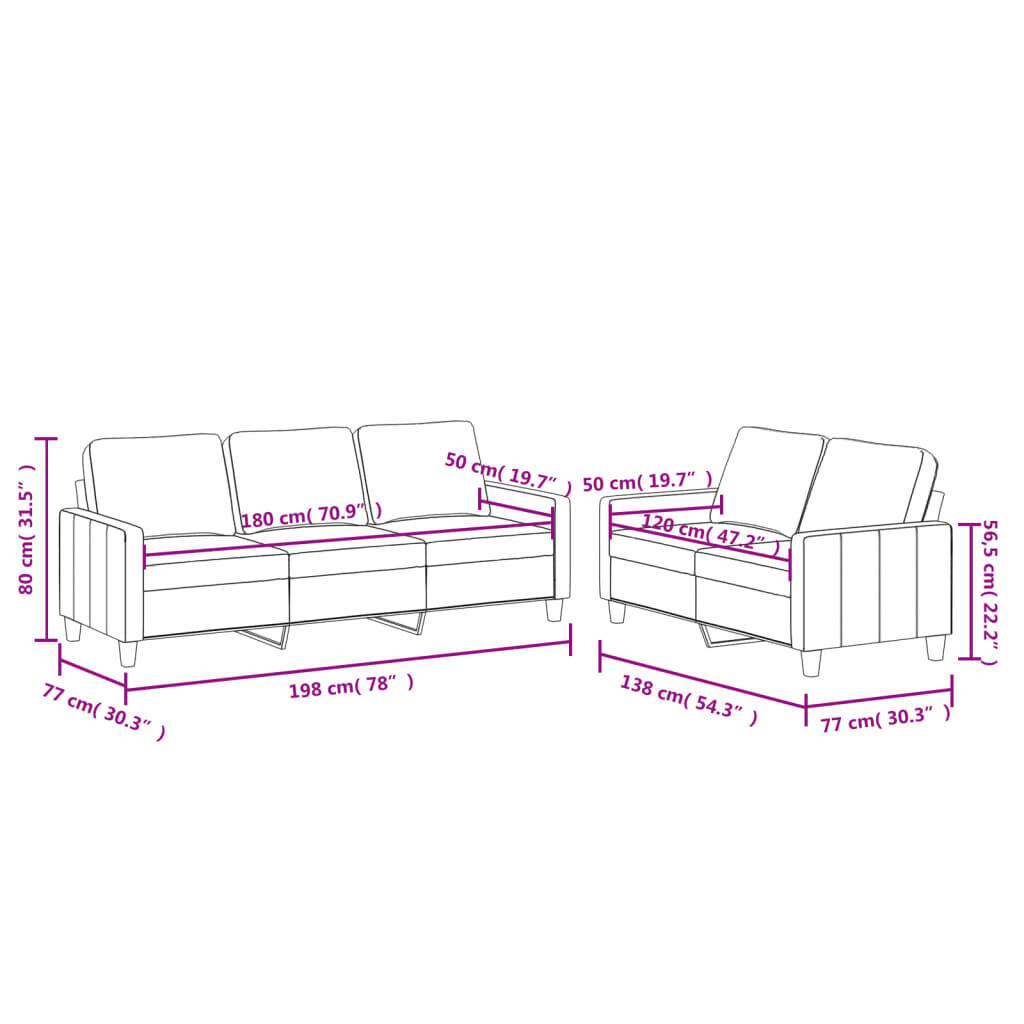 2 Piece Sofa Set with Cushions Cappuccino Faux Leather Price