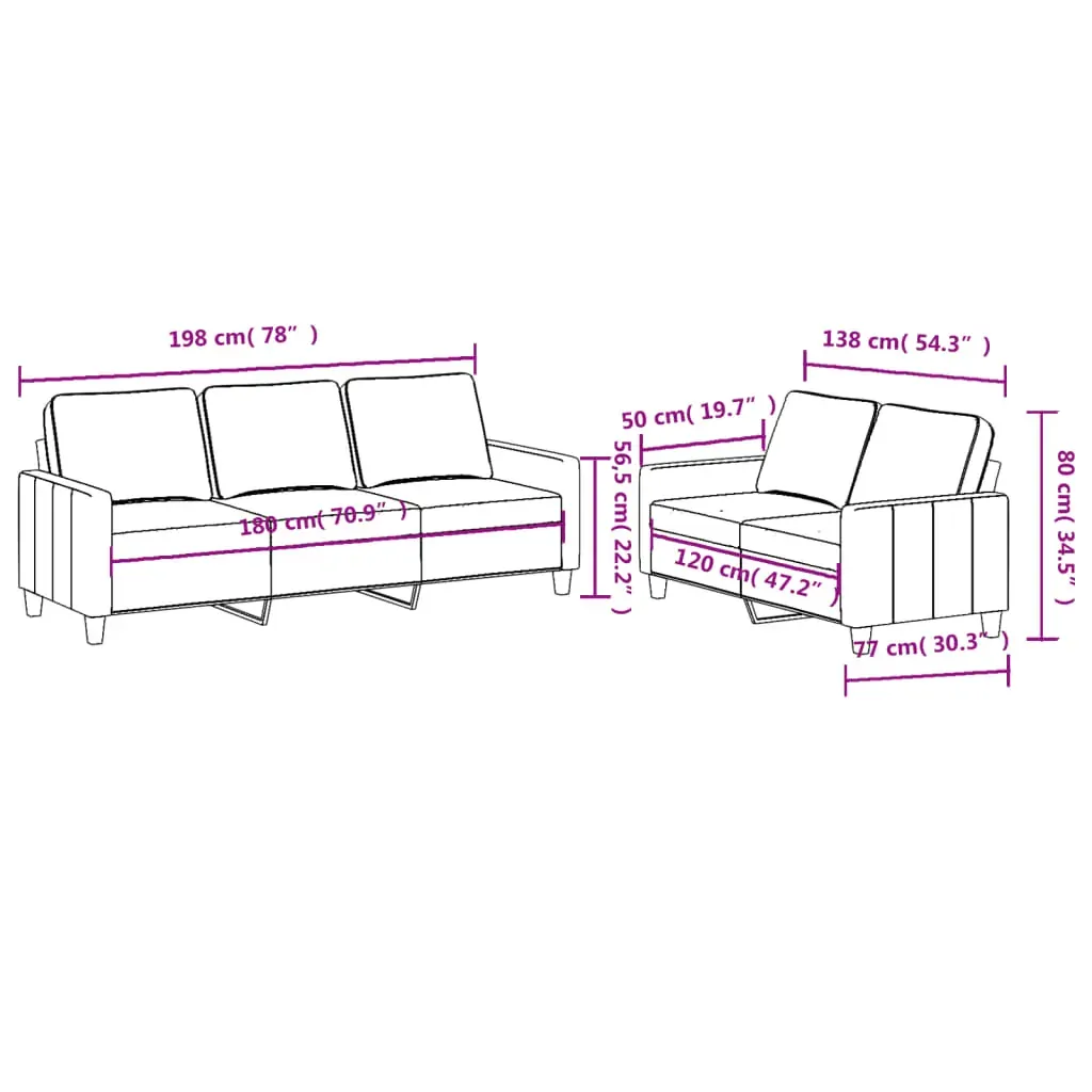 2 Piece Sofa Set with Cushions Dark Grey Fabric Price