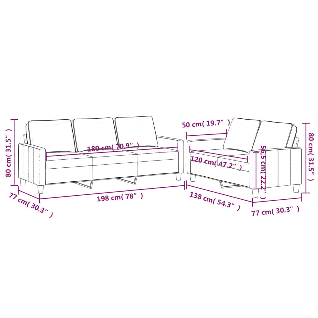 2 Piece Sofa Set with Cushions Black Velvet Price