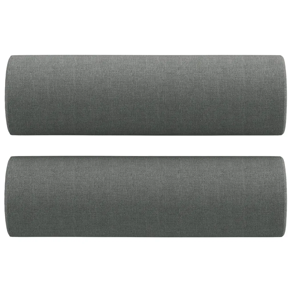 2 Piece Sofa Set with Pillows Dark Grey Fabric Price