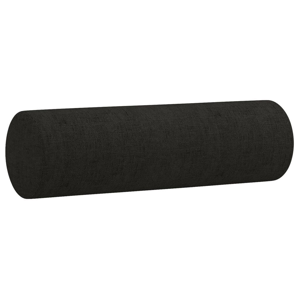 2 Piece Sofa Set with Pillows Black Fabric Price