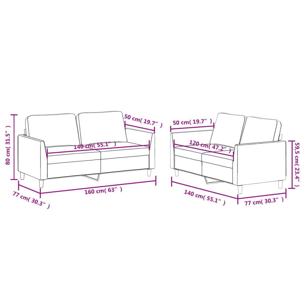 2 Piece Sofa Set with Cushions Black Faux Leather Price