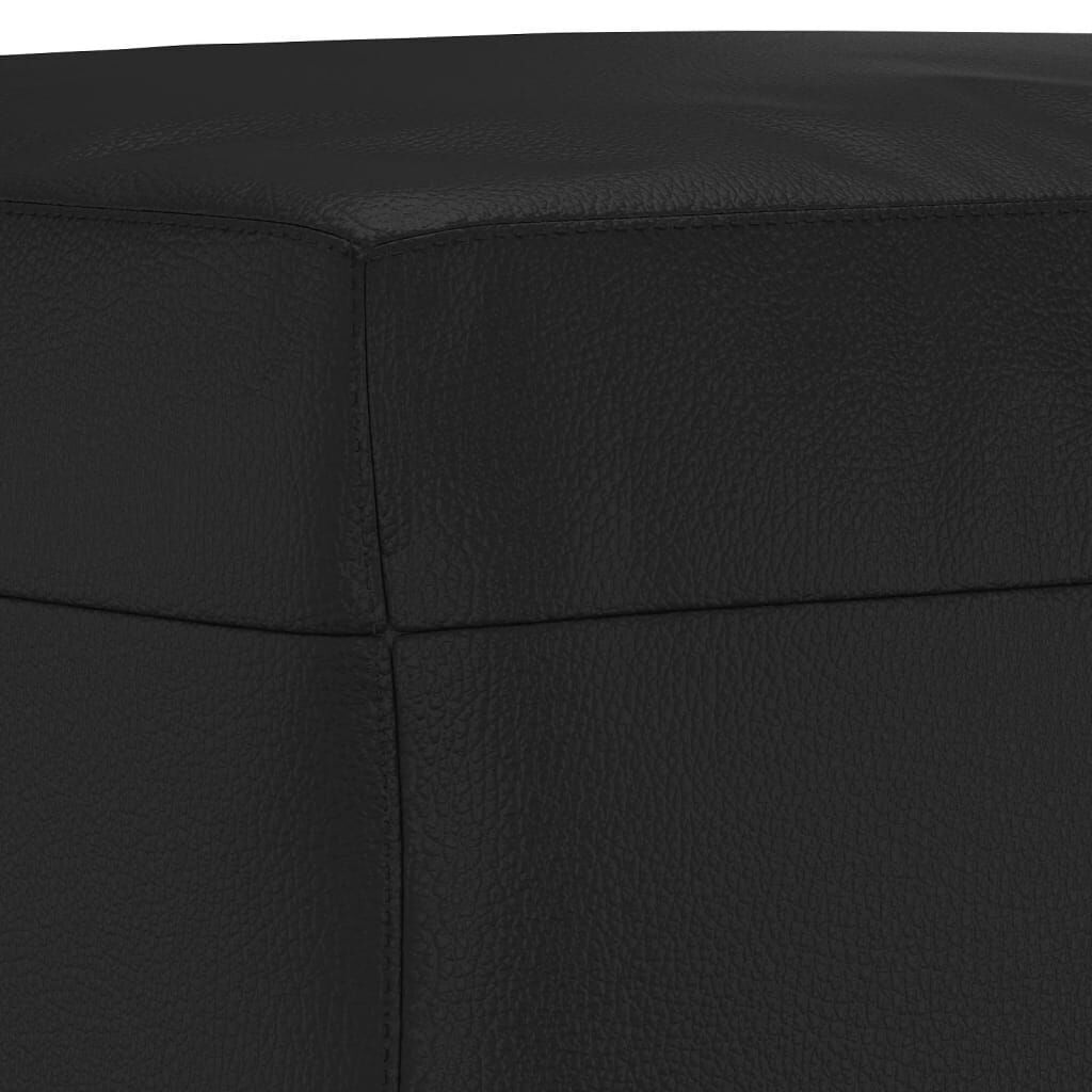 3 Piece Sofa Set with Cushions Black Faux Leather Price