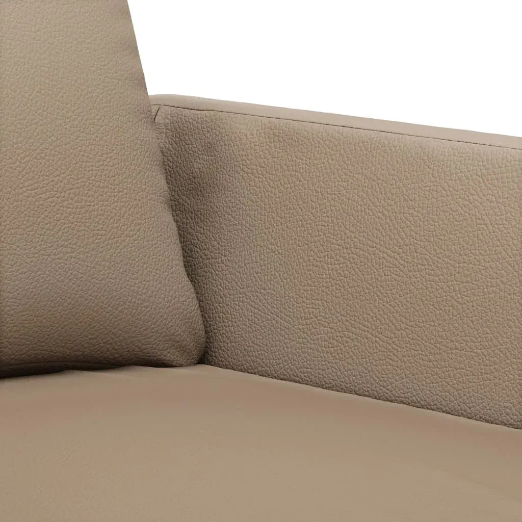 3 Piece Sofa Set with Cushions Cappuccino Faux Leather Price