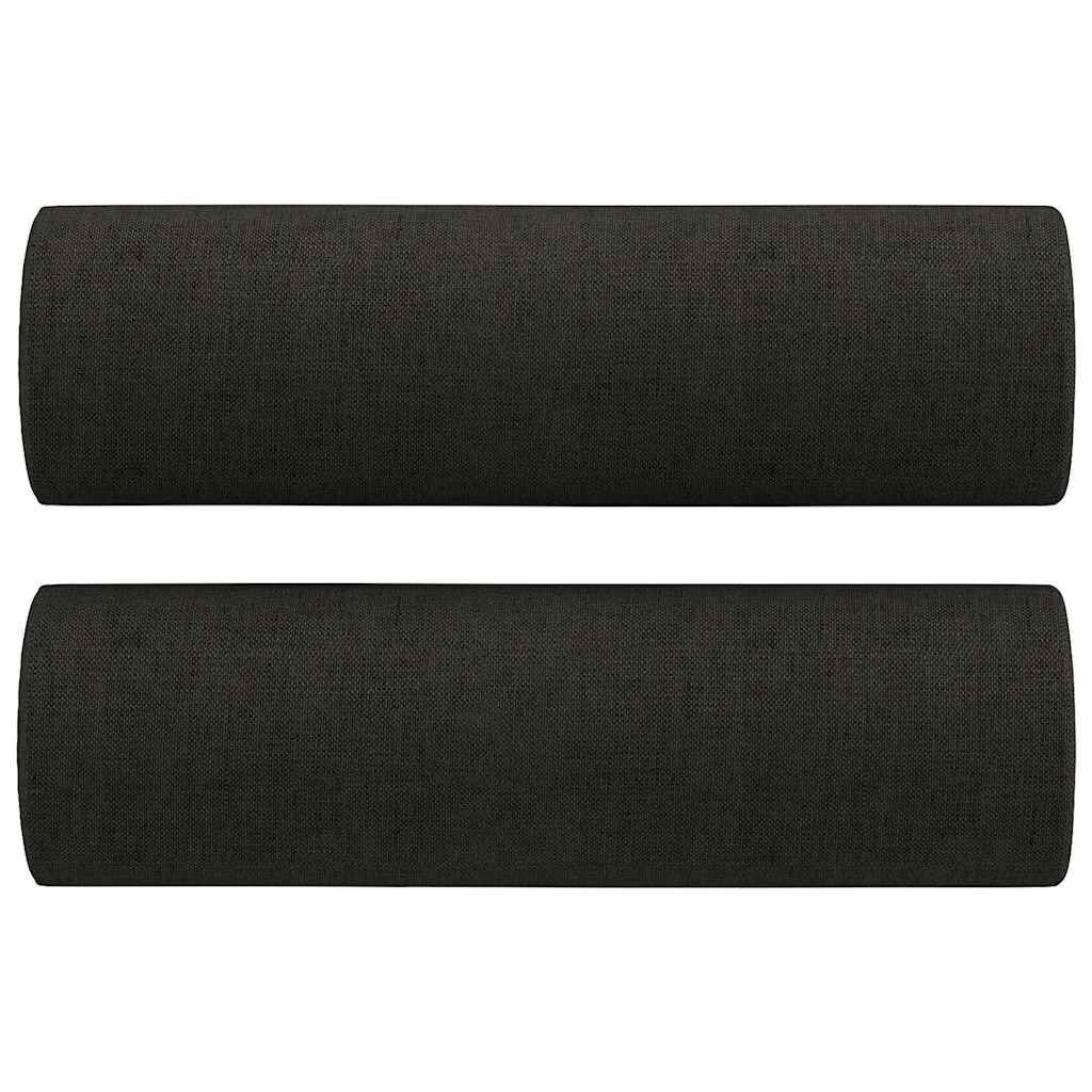 3 Piece Sofa Set with Pillows Black Fabric Price