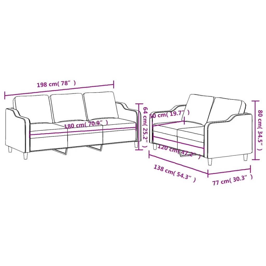 2 Piece Sofa Set with Cushions Dark Grey Fabric Price