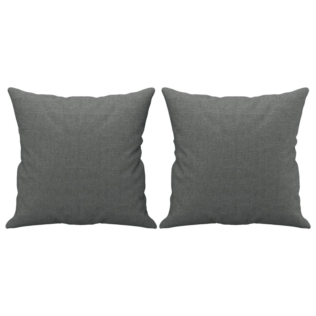 3 Piece Sofa Set with Pillows Dark Grey Fabric Price