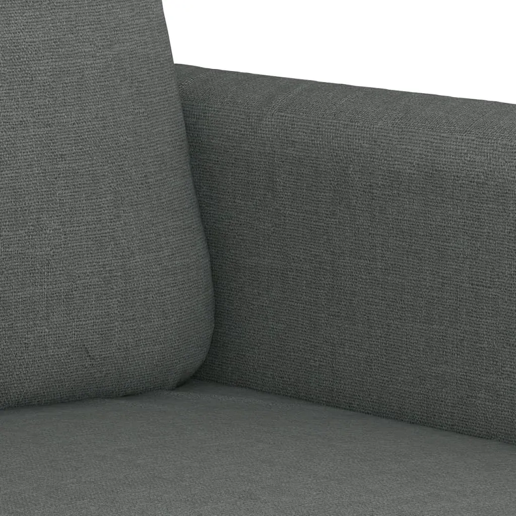3 Piece Sofa Set with Cushions Dark Grey Fabric Price