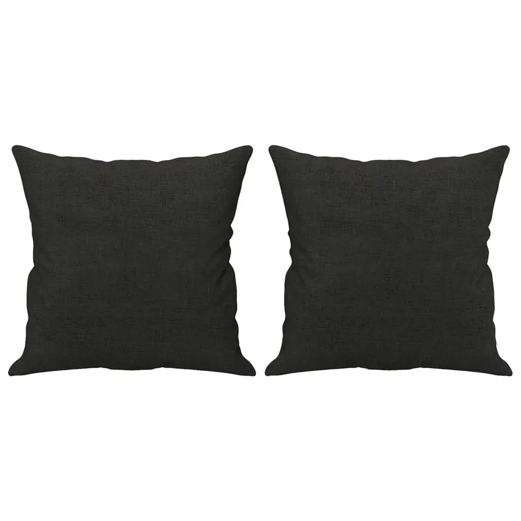 2 Piece Sofa Set with Pillows Black Fabric Price