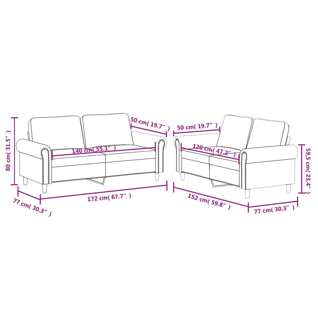 2 Piece Sofa Set with Cushions Black Faux Leather Price
