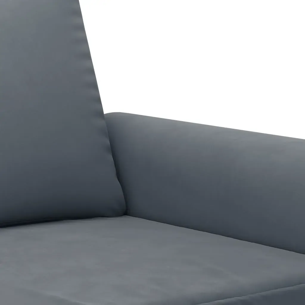 3 Piece Sofa Set with Cushions Dark Grey Velvet Price